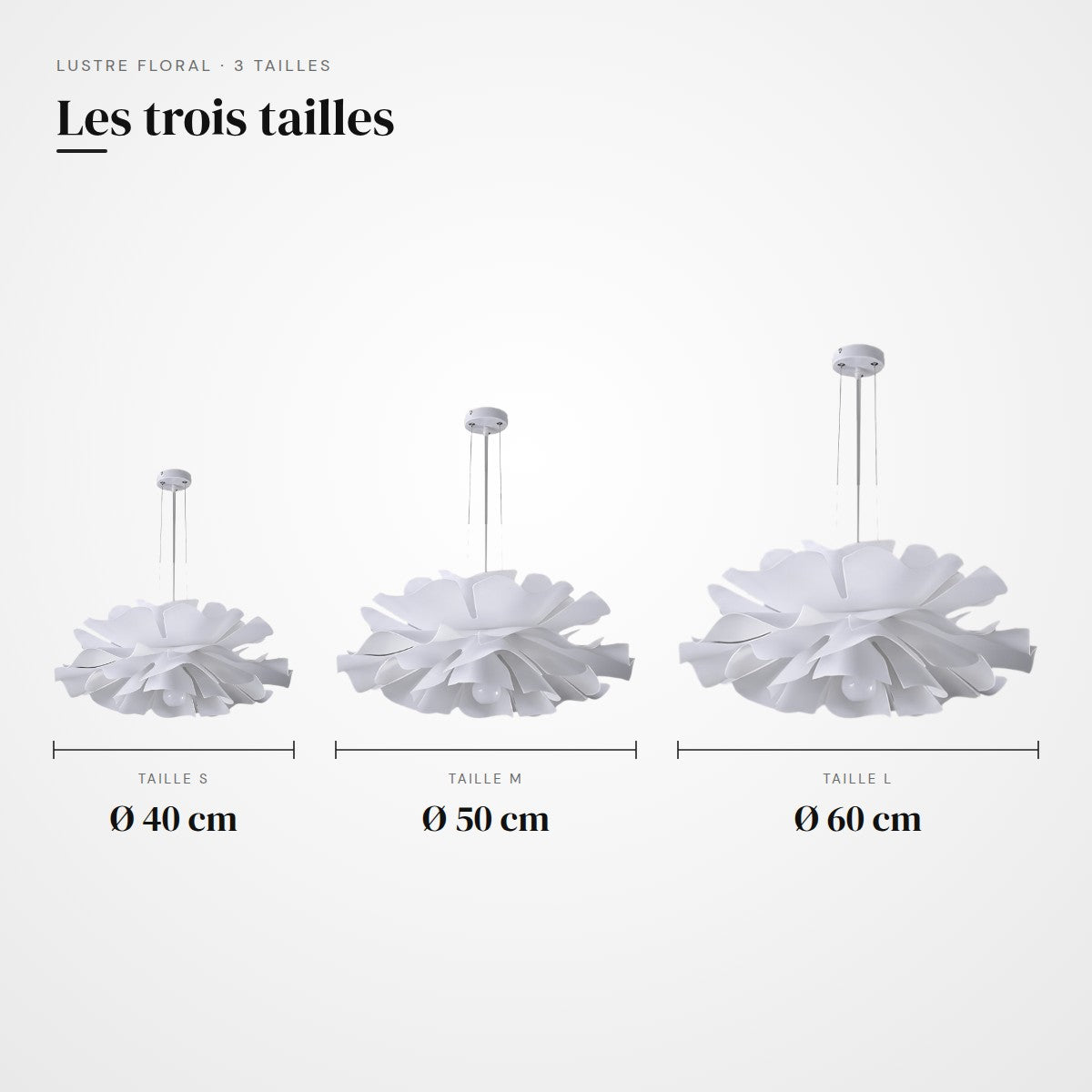 Lustre chambre cocooning à pétales superposés, vue 4