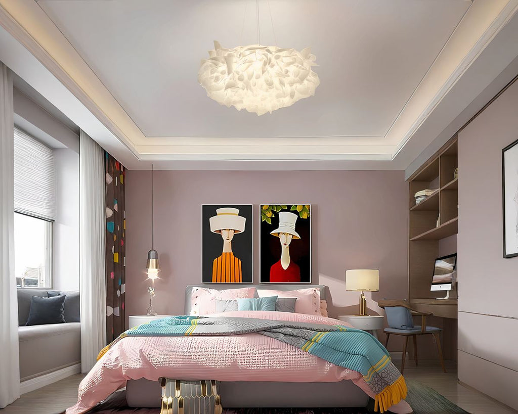 Lustre chambre cocooning nuage de pétales, vue 2