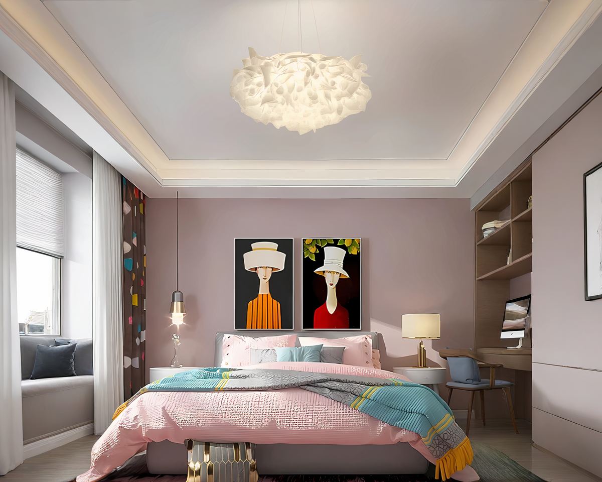 Lustre chambre cocooning nuage de pétales, vue 2