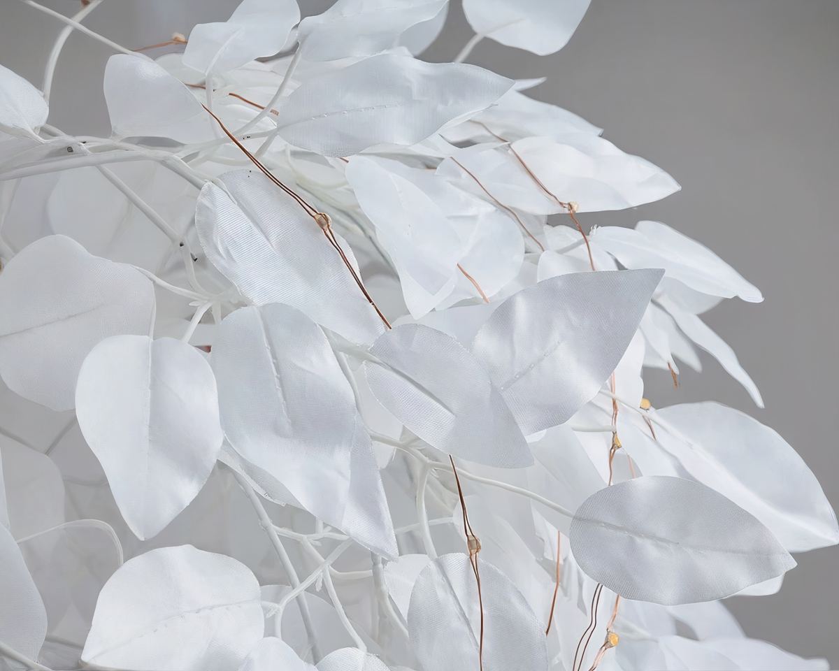 Lustre chambre cocooning à feuilles blanches suspendues, vue 7