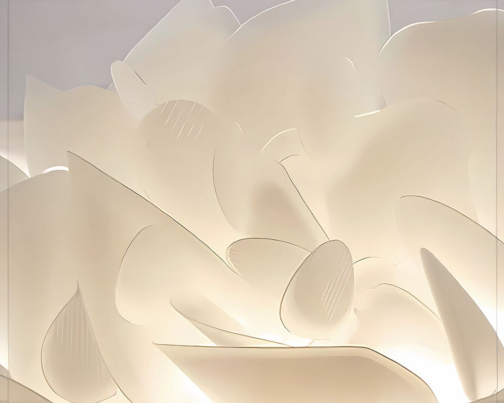 Lustre chambre cocooning fleur en acrylique blanc, vue 7