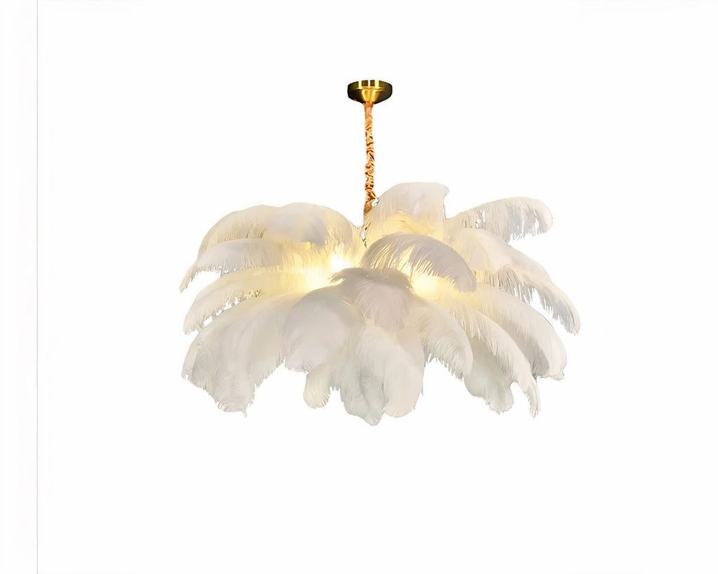 Lustre chambre cocooning en plumes d'autruche, vue 7