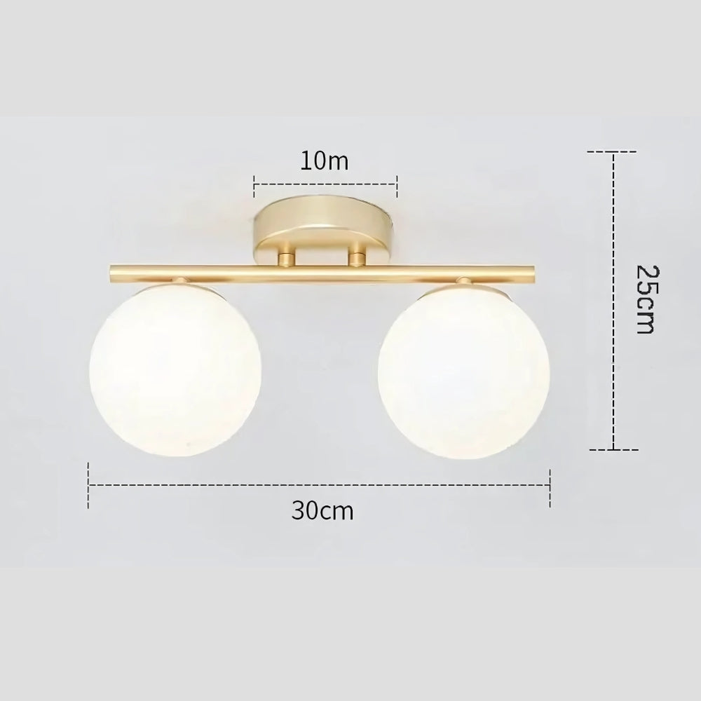 Lustre entrée compact à double boule de verre, vue 6