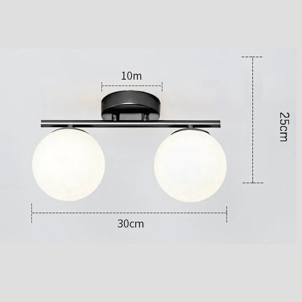 Lustre entrée compact à double boule de verre, vue 7