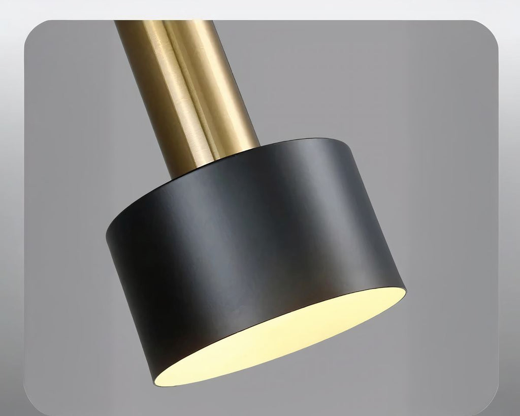 Lustre cuisine petite suspension noire et dorée, vue 5