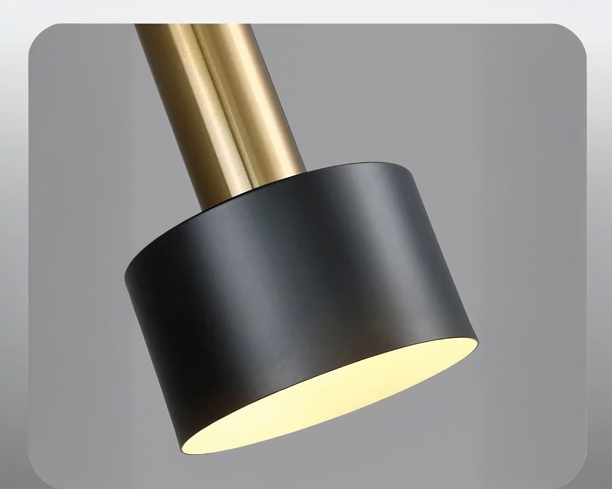 Lustre cuisine petite suspension noire et dorée, vue 5