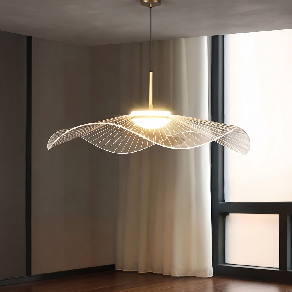 Lustre moderne aérien en acrylique blanc, vue 4
