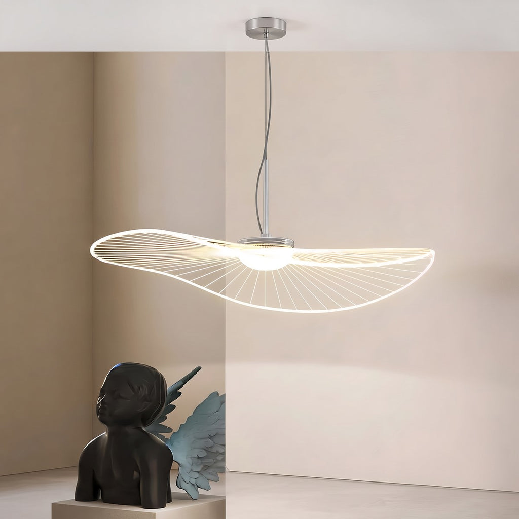 Lustre moderne aérien en acrylique blanc, vue 6