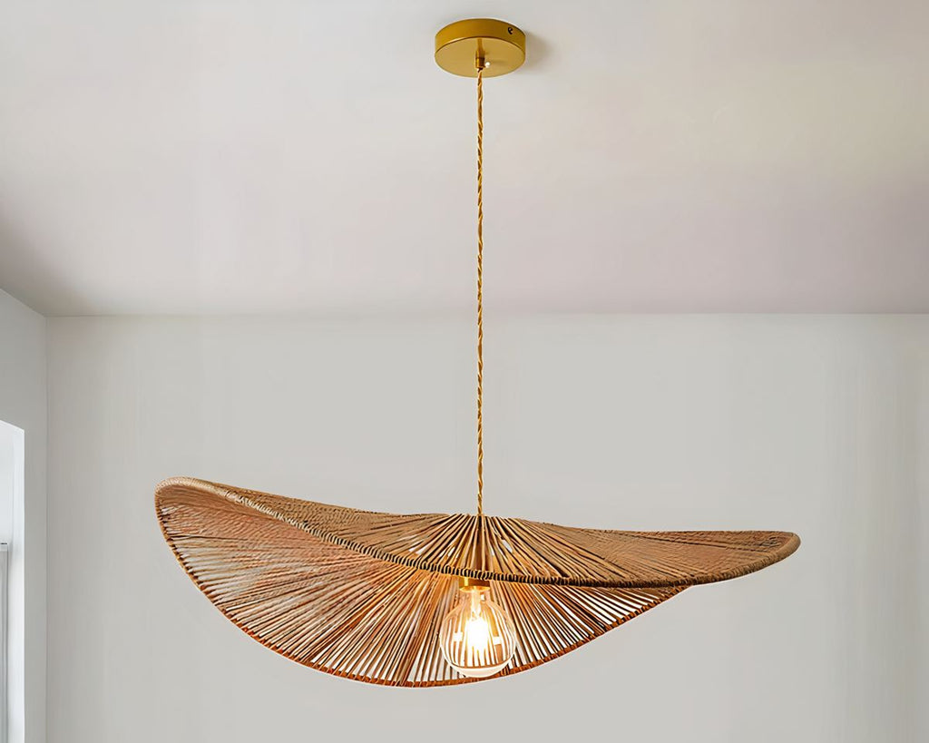 Lustre bohème en chanvre cordé aux fils aériens, vue 4