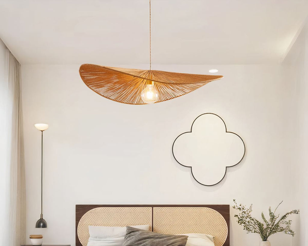 Lustre bohème en chanvre cordé aux fils aériens, vue 6
