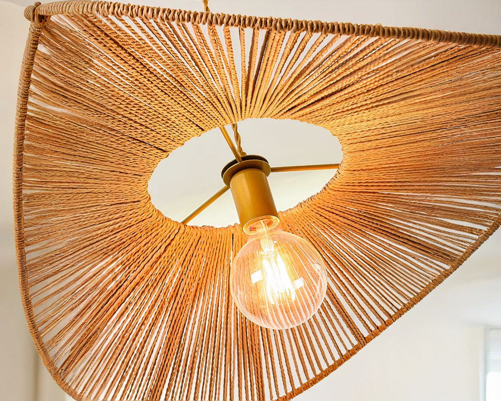 Lustre bohème en chanvre cordé aux fils aériens, vue 8