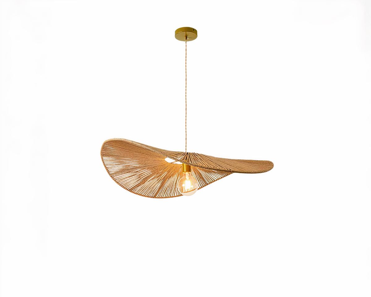 Lustre bohème en chanvre cordé aux fils aériens, vue 9