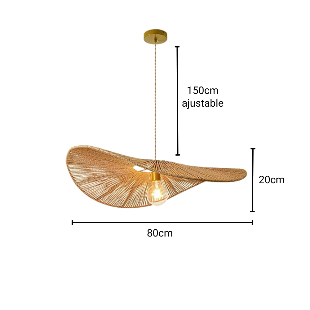 Lustre bohème en chanvre cordé aux fils aériens, vue 11