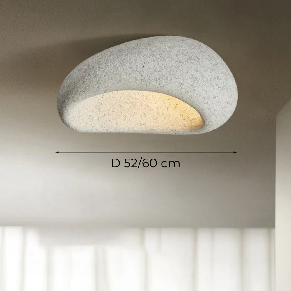 Lustre japonais plafonnier dôme Wabi Sabi, vue 5