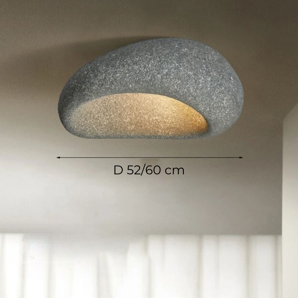 Lustre japonais plafonnier dôme Wabi Sabi, vue 6
