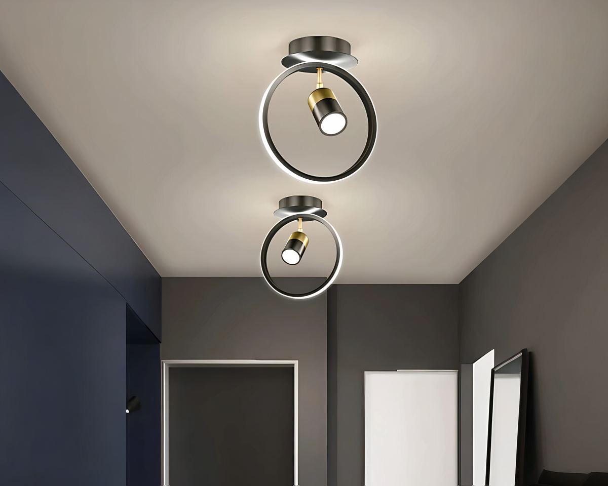 Lustre dressing plafonnier géométrique rond ou carré, vue 5