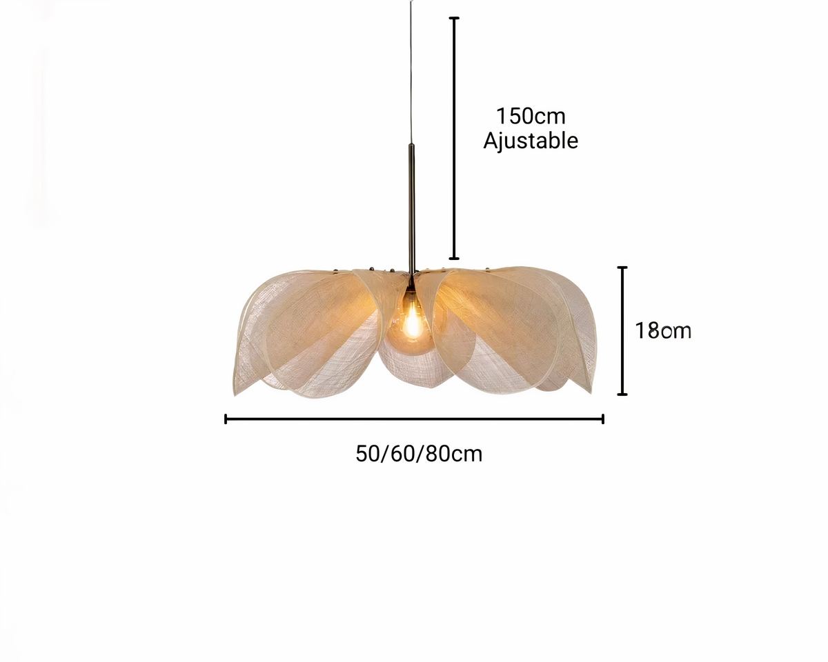 Lustre dressing en tissu beige façon fleur ouverte, vue 7