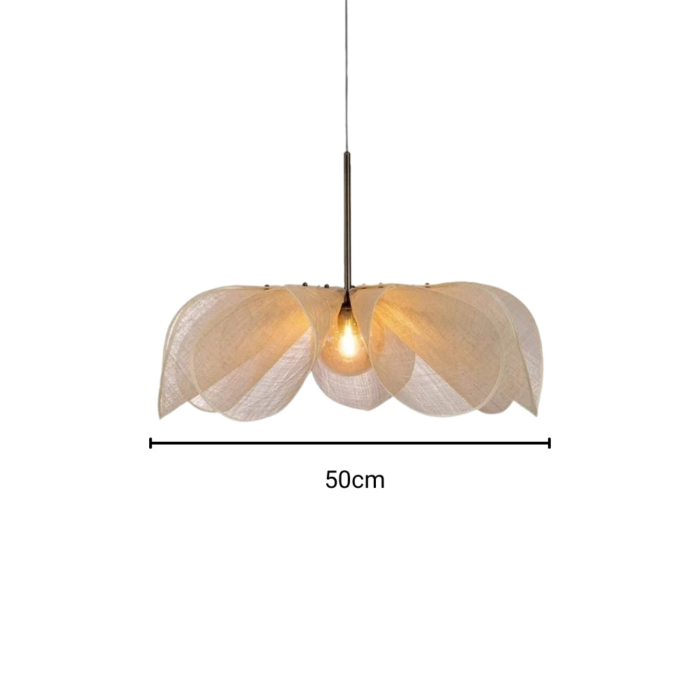 Lustre dressing en tissu beige façon fleur ouverte, vue 8