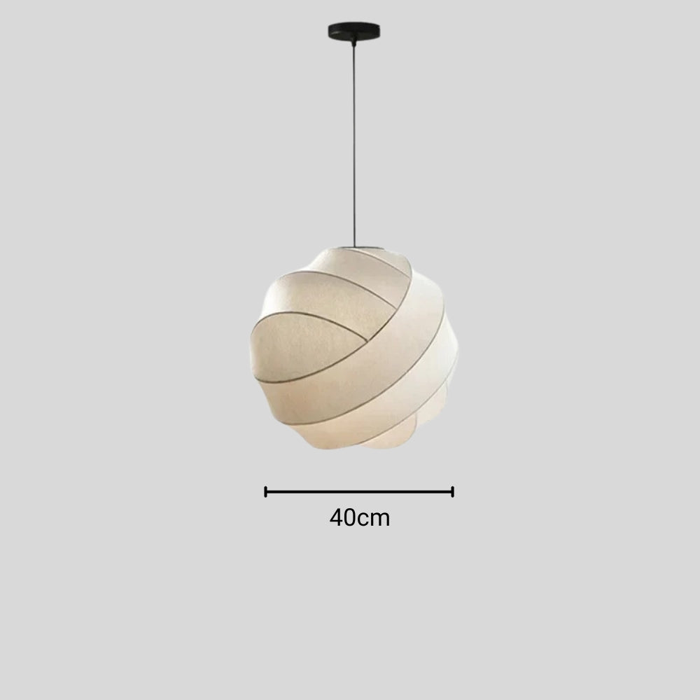 Lustre dressing rond en soie beige aux courbes douces, vue 9