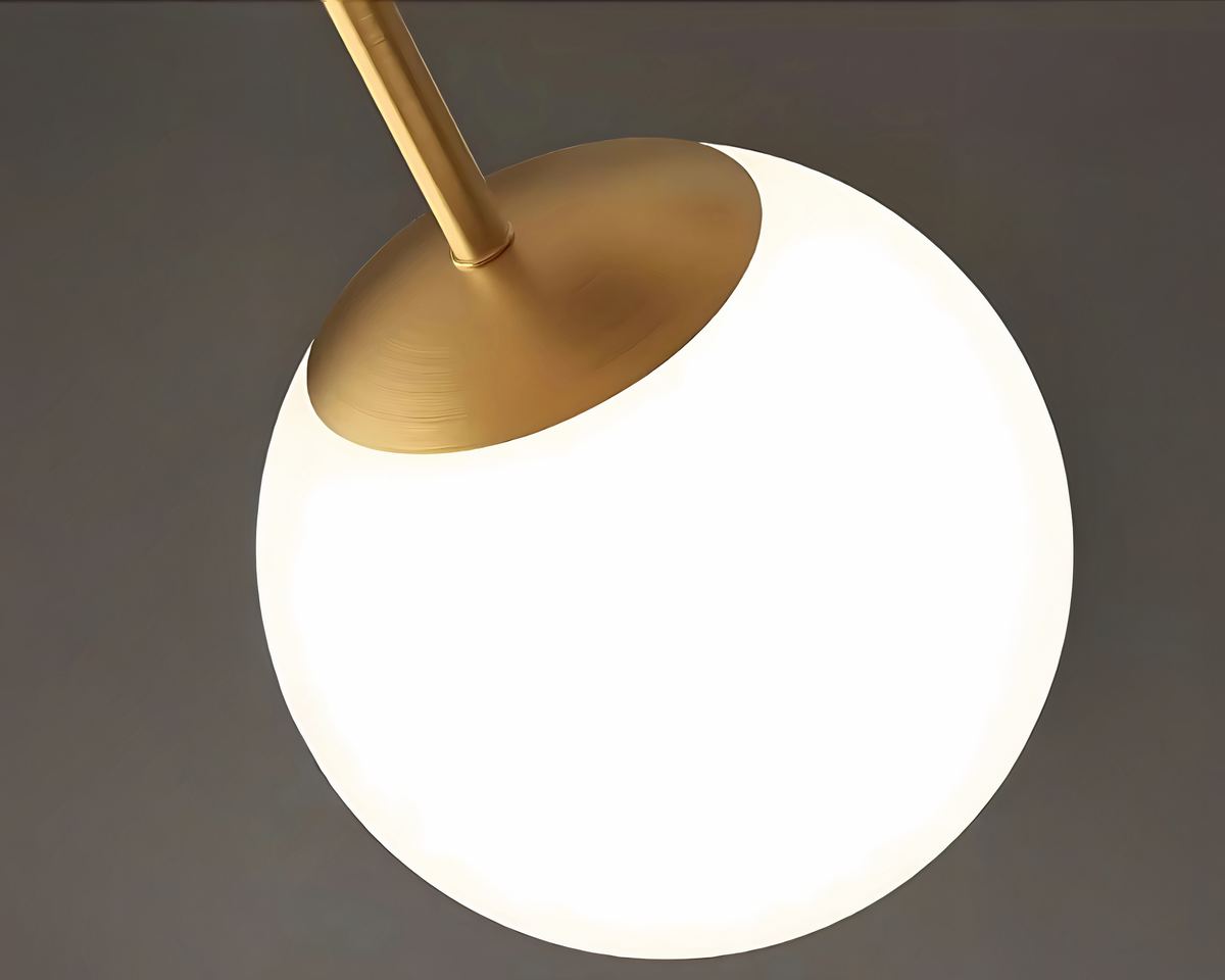 Lustre entrée à deux globes sur tige métallique, vue 8