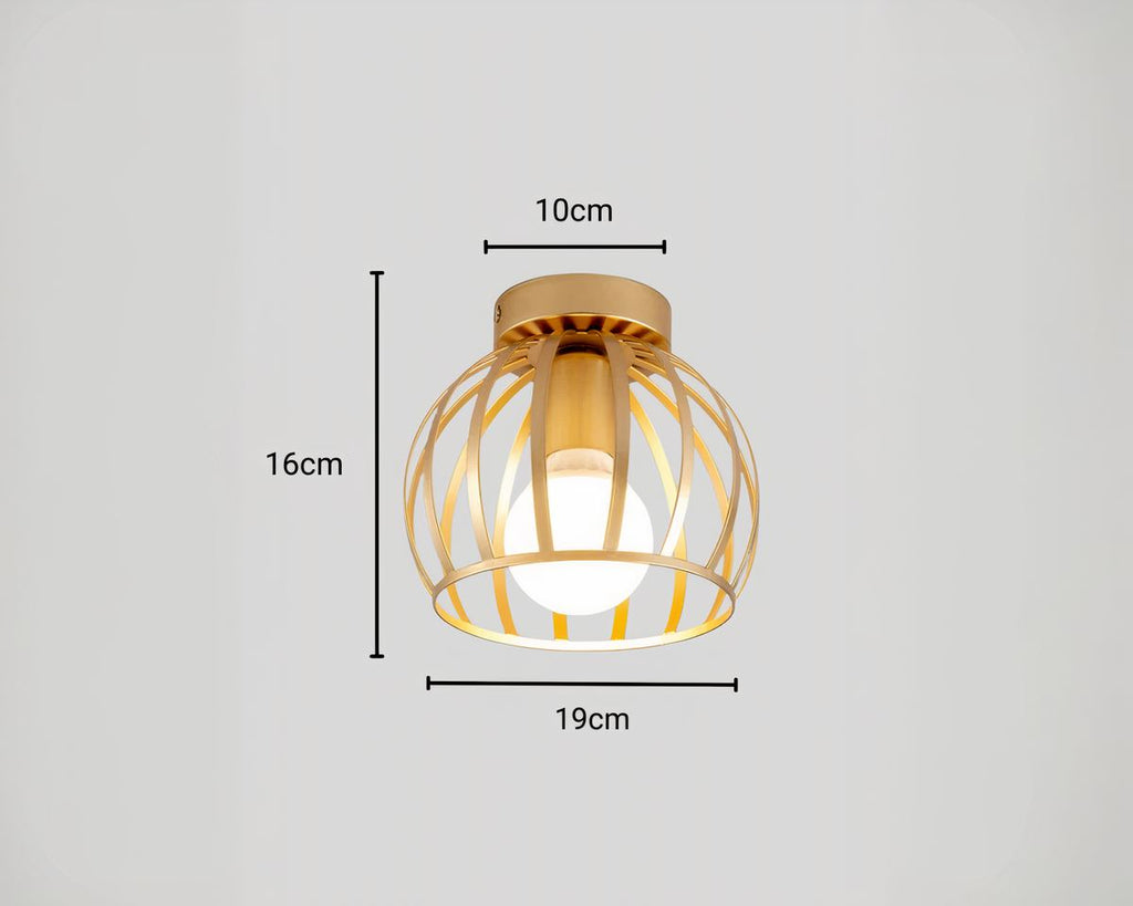 Lustre boule cage en fer forgé pour couloir, vue 5