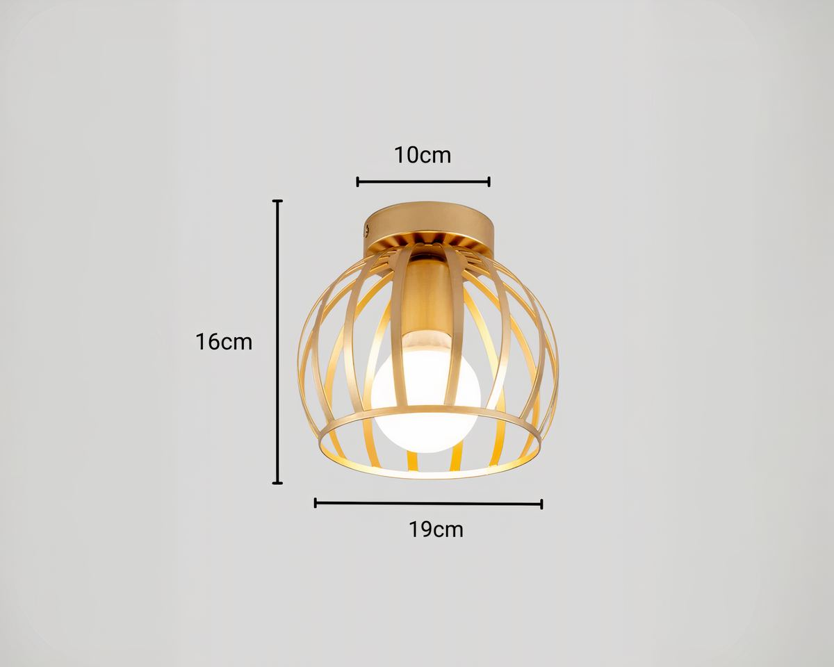Lustre boule cage en fer forgé pour couloir, vue 5