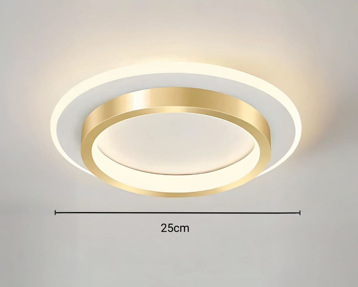 Lustre entrée LED plat carré ou rond, noir ou doré, vue 6