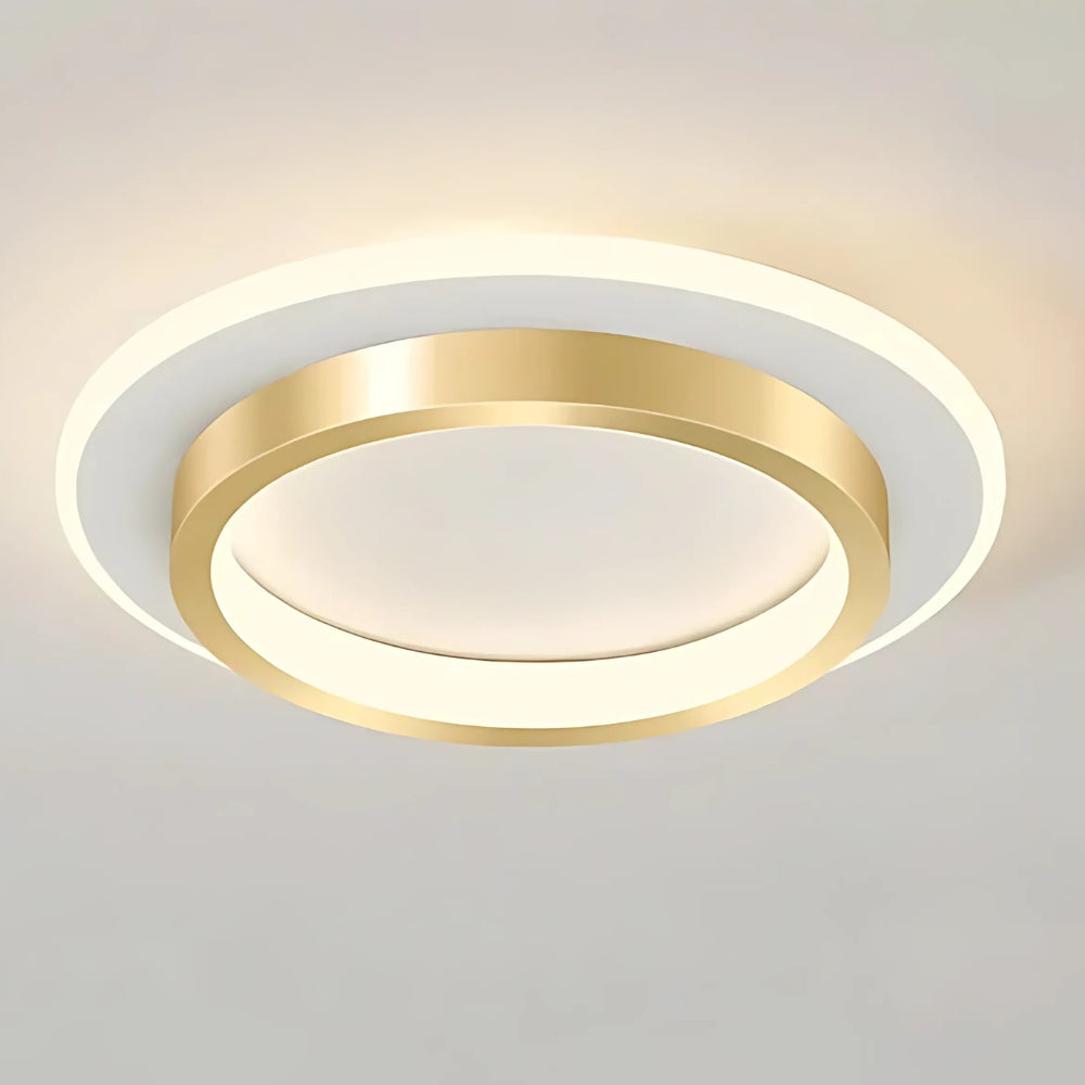 Lustre entrée LED plat carré ou rond, noir ou doré, vue 9