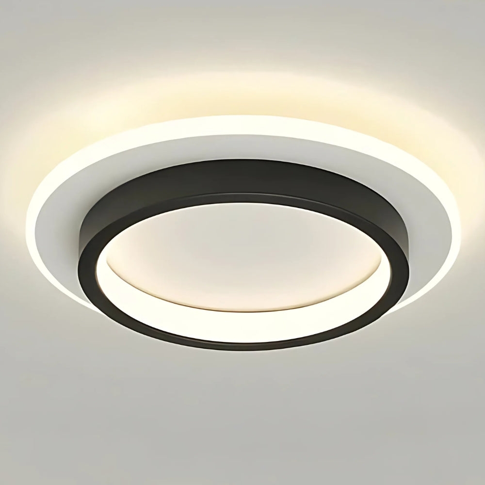 Lustre entrée LED plat carré ou rond, noir ou doré, vue 11