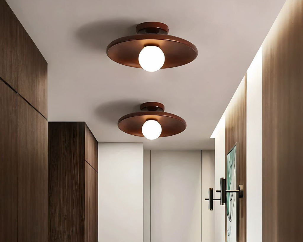 Lustre bohème rond en bois massif pour couloir, vue 4