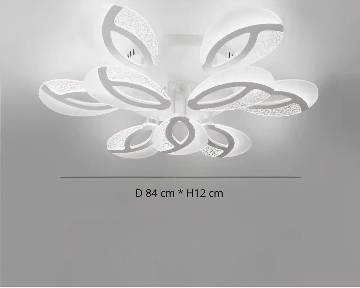 Lustre moderne salon en pétales blancs avec télécommande, vue 6