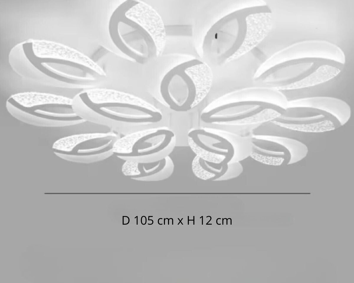 Lustre moderne salon en pétales blancs avec télécommande, vue 10