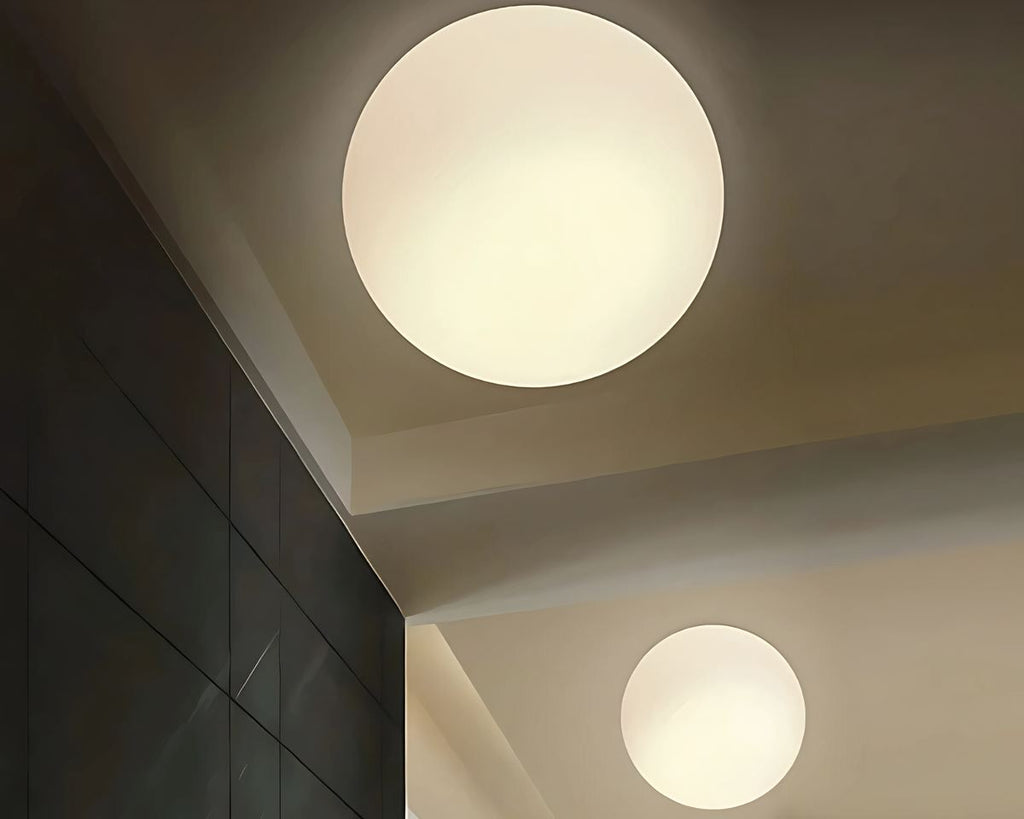 Lustre salle de bain sphère en verre effet cristal, vue 5