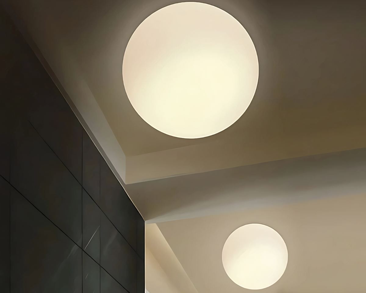 Lustre salle de bain sphère en verre effet cristal, vue 5