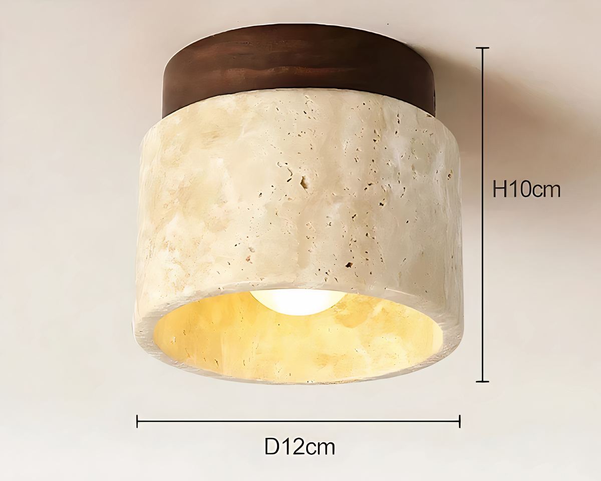 Lustre salle de bain cylindre en pierre naturelle, vue 7