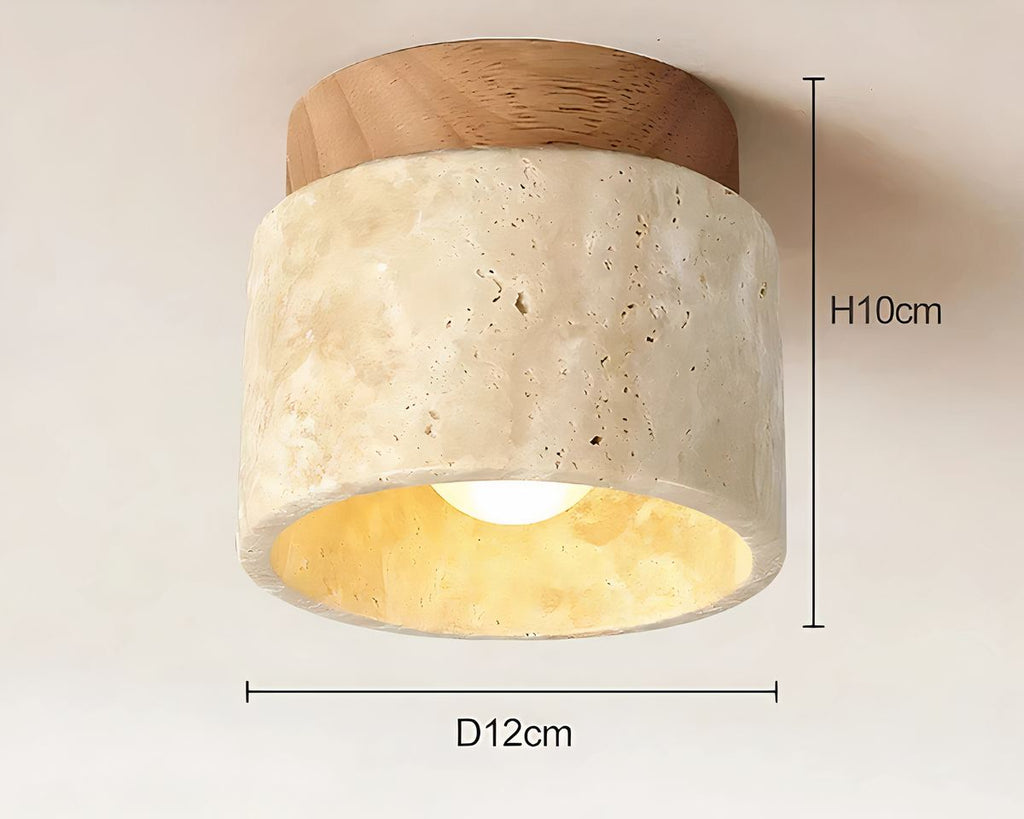 Lustre salle de bain cylindre en pierre naturelle, vue 8