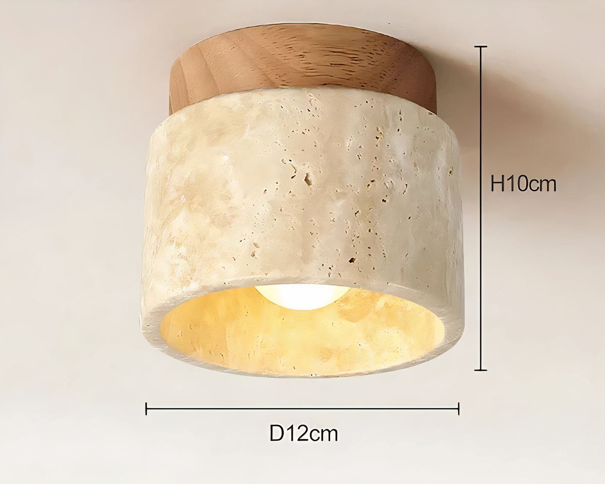 Lustre salle de bain cylindre en pierre naturelle, vue 8