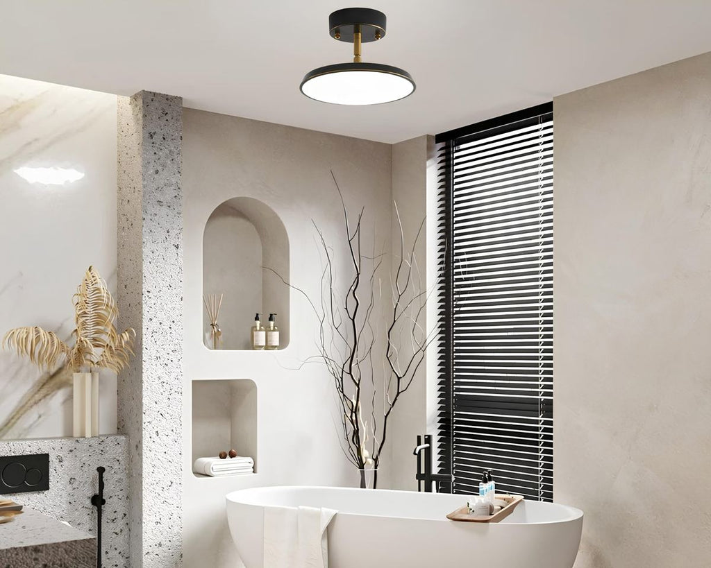 Lustre salle de bain plafonnier rond orientable