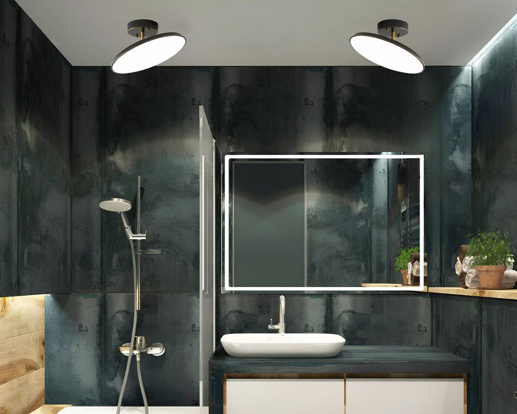 Lustre salle de bain plafonnier rond orientable, vue 3
