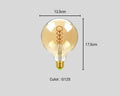 Lustre design ampoule géante ambrée spirale, vue 8