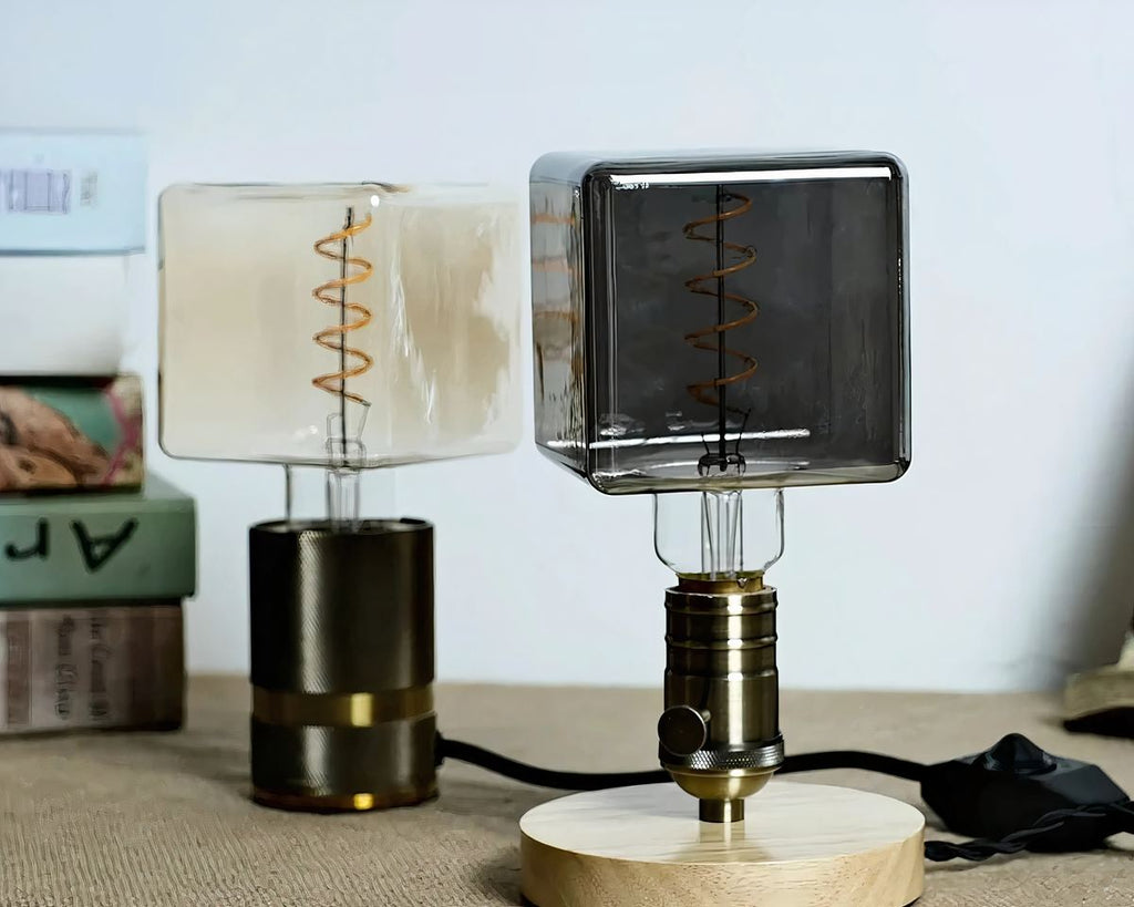 Lustre design ampoule géante carrée à filament, vue 6