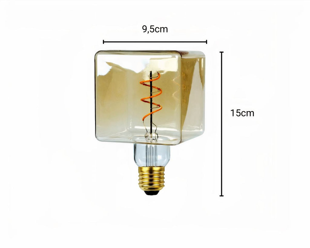 Lustre design ampoule géante carrée à filament, vue 8