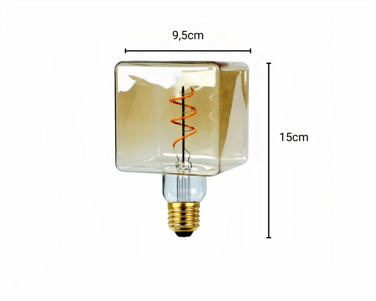 Lustre design ampoule géante carrée à filament, vue 8