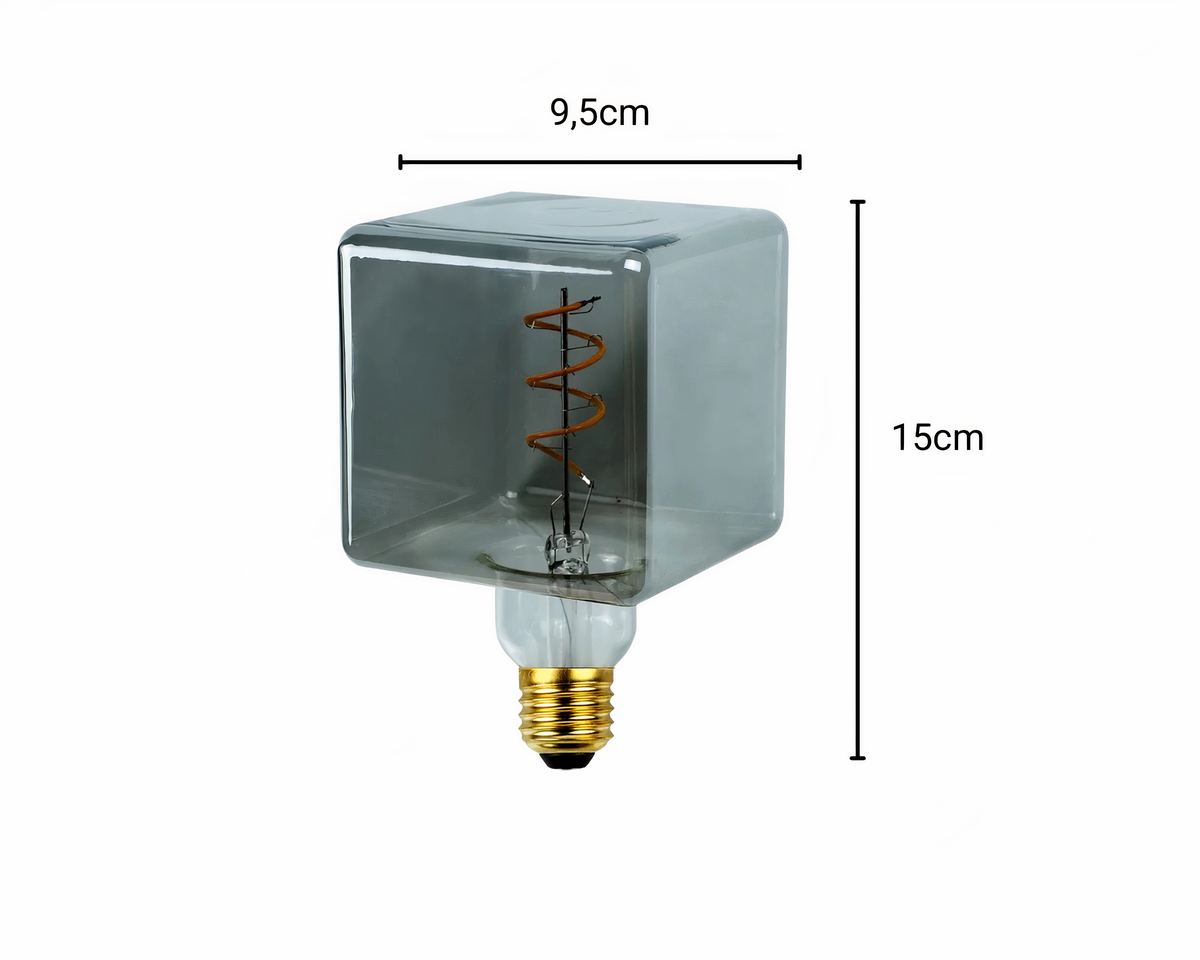Lustre design ampoule géante carrée à filament, vue 9