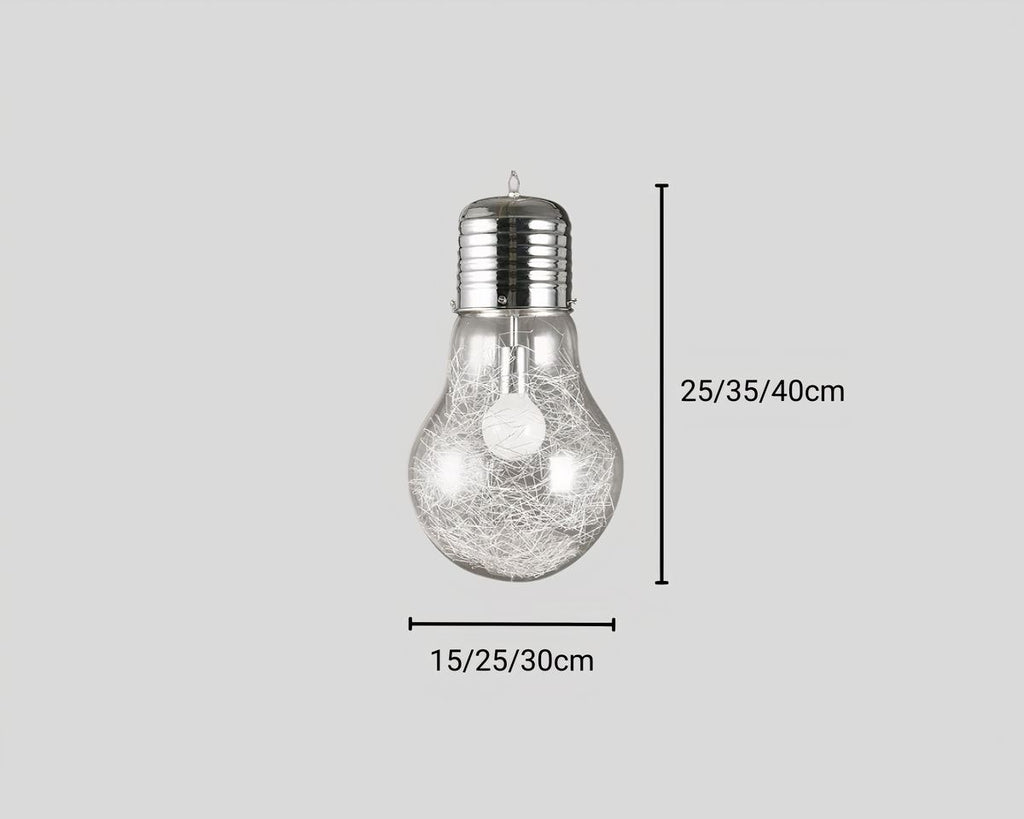Lustre ampoule géante à reflets dorés ou argentés, vue 8