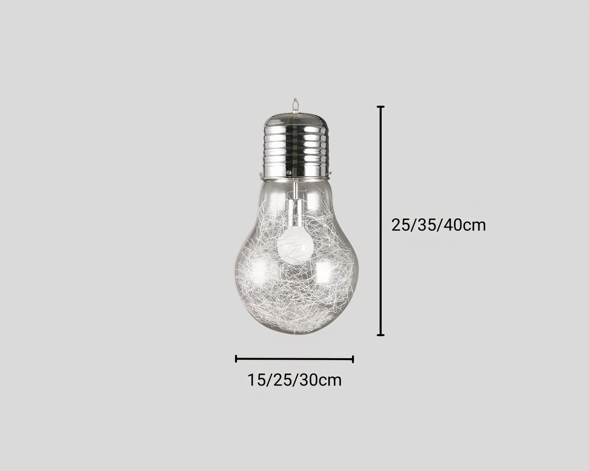 Lustre ampoule géante à reflets dorés ou argentés, vue 8