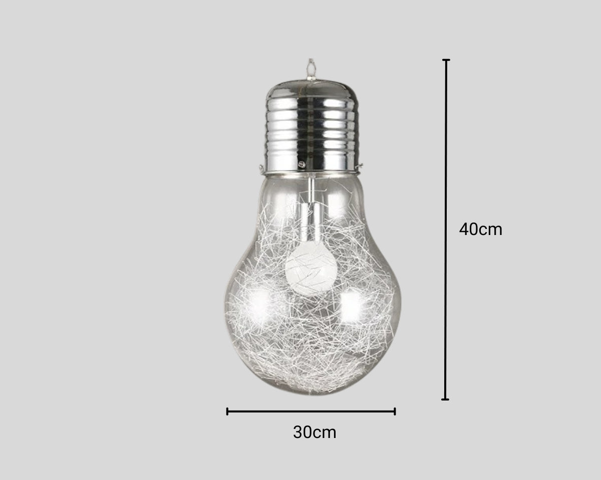 Lustre ampoule géante à reflets dorés ou argentés, vue 12