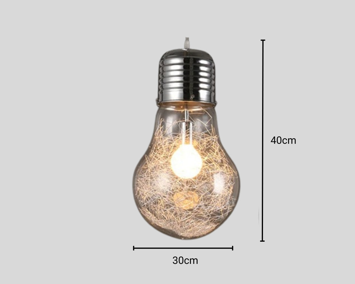 Lustre ampoule géante à reflets dorés ou argentés, vue 15