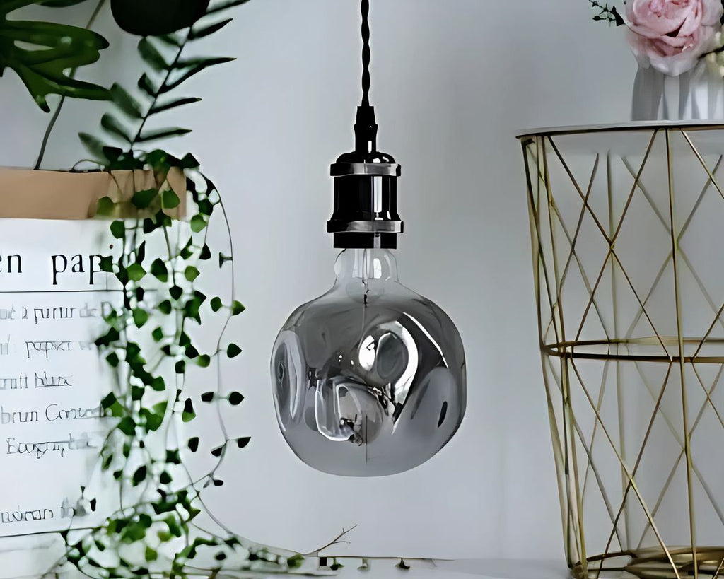 Lustre ampoule géante au verre déstructuré