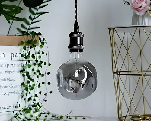 Lustre ampoule géante au verre déstructuré